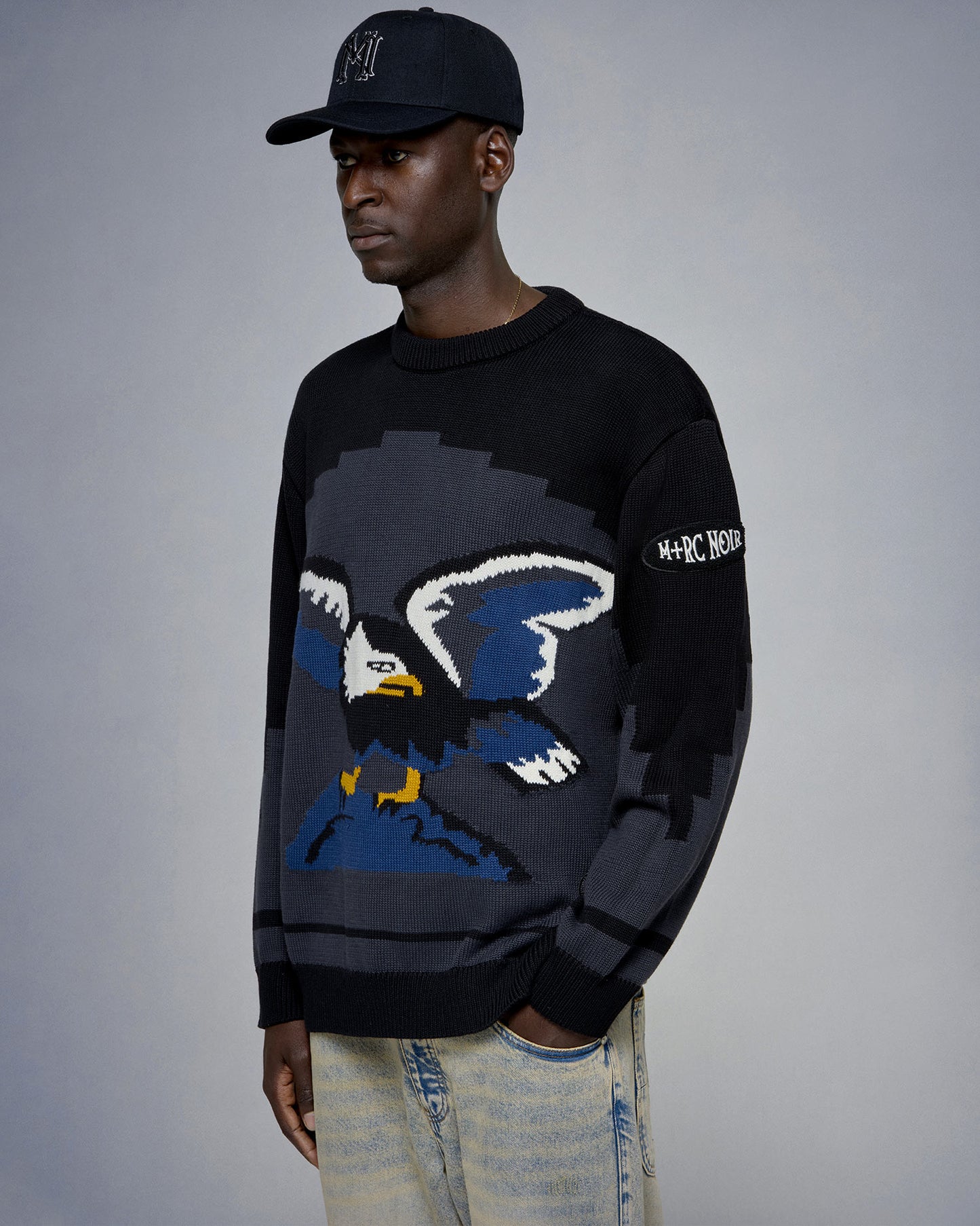 "Eagle" Knitted Black Sweater