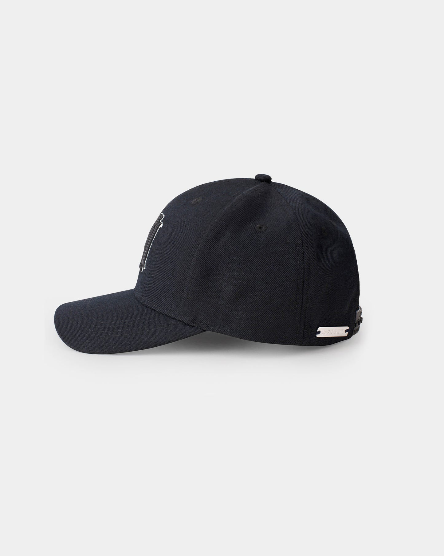 Classic pure wool twill black blazon hat logo