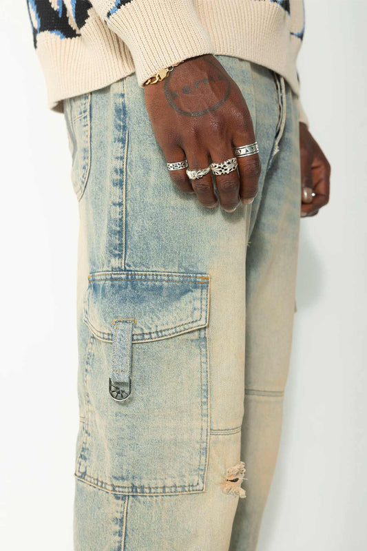 Pantalon Cargo Styx en Denim