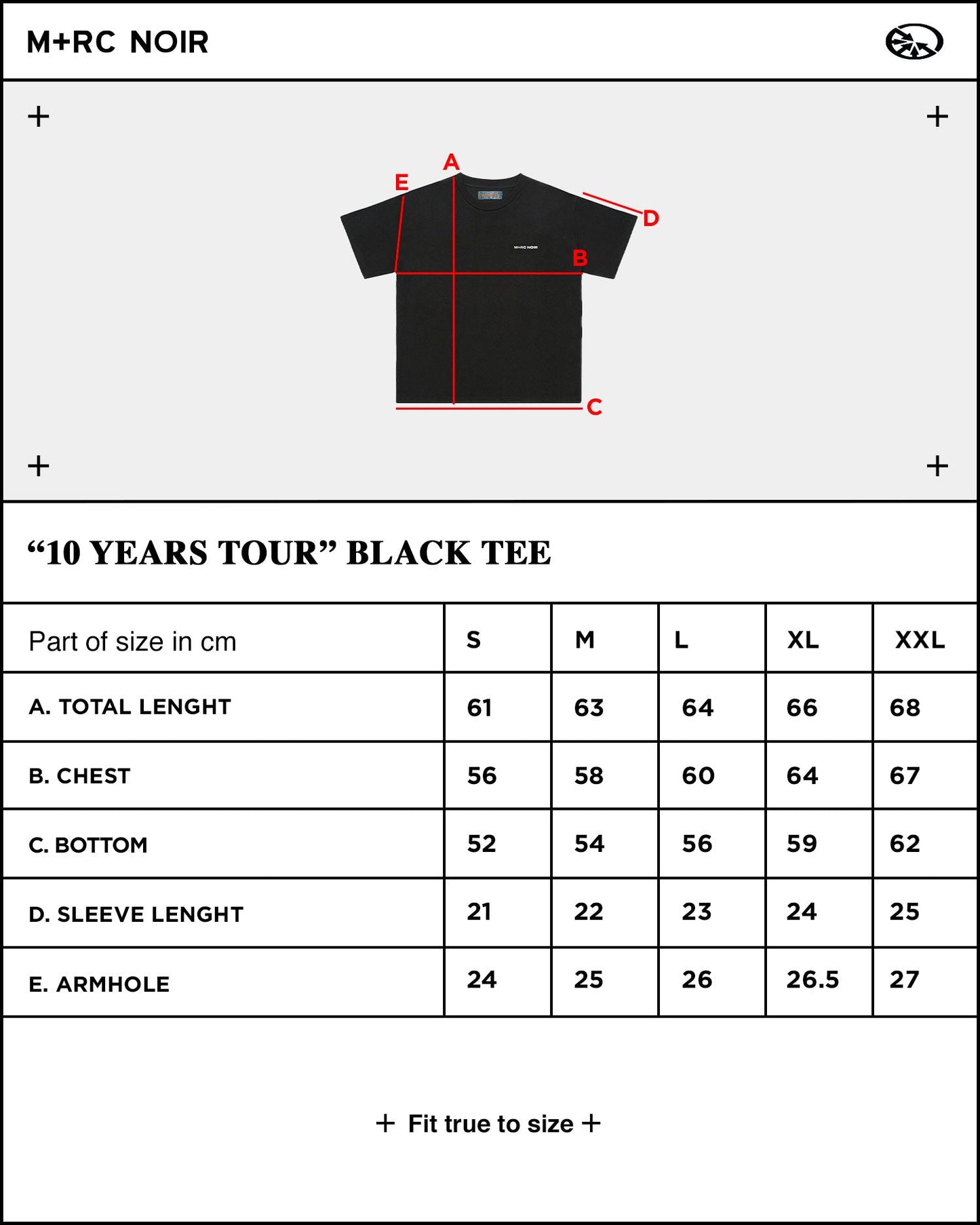 10 Years Tour Black Tee - mrcnoir