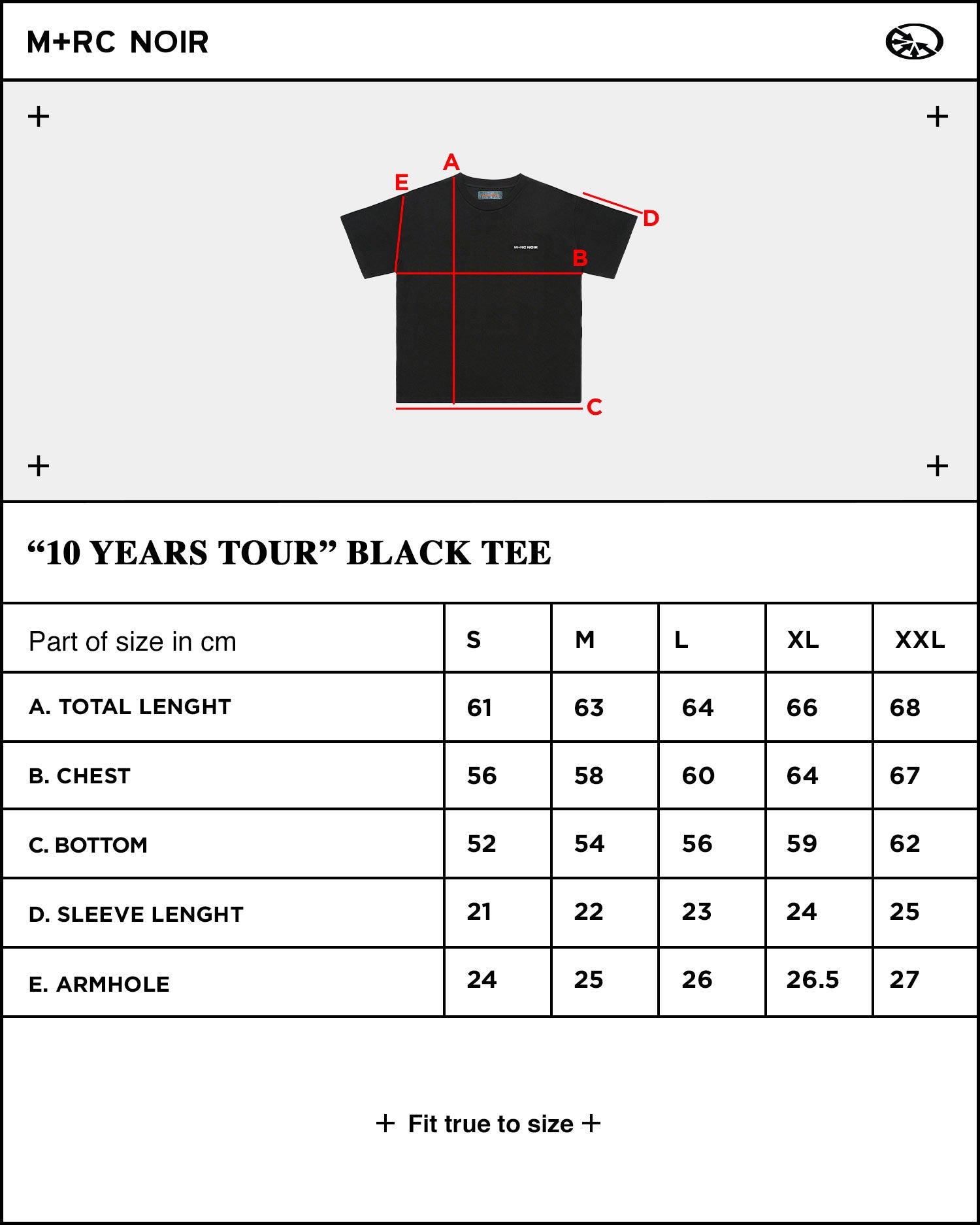 10 Years Tour Black Tee - mrcnoir