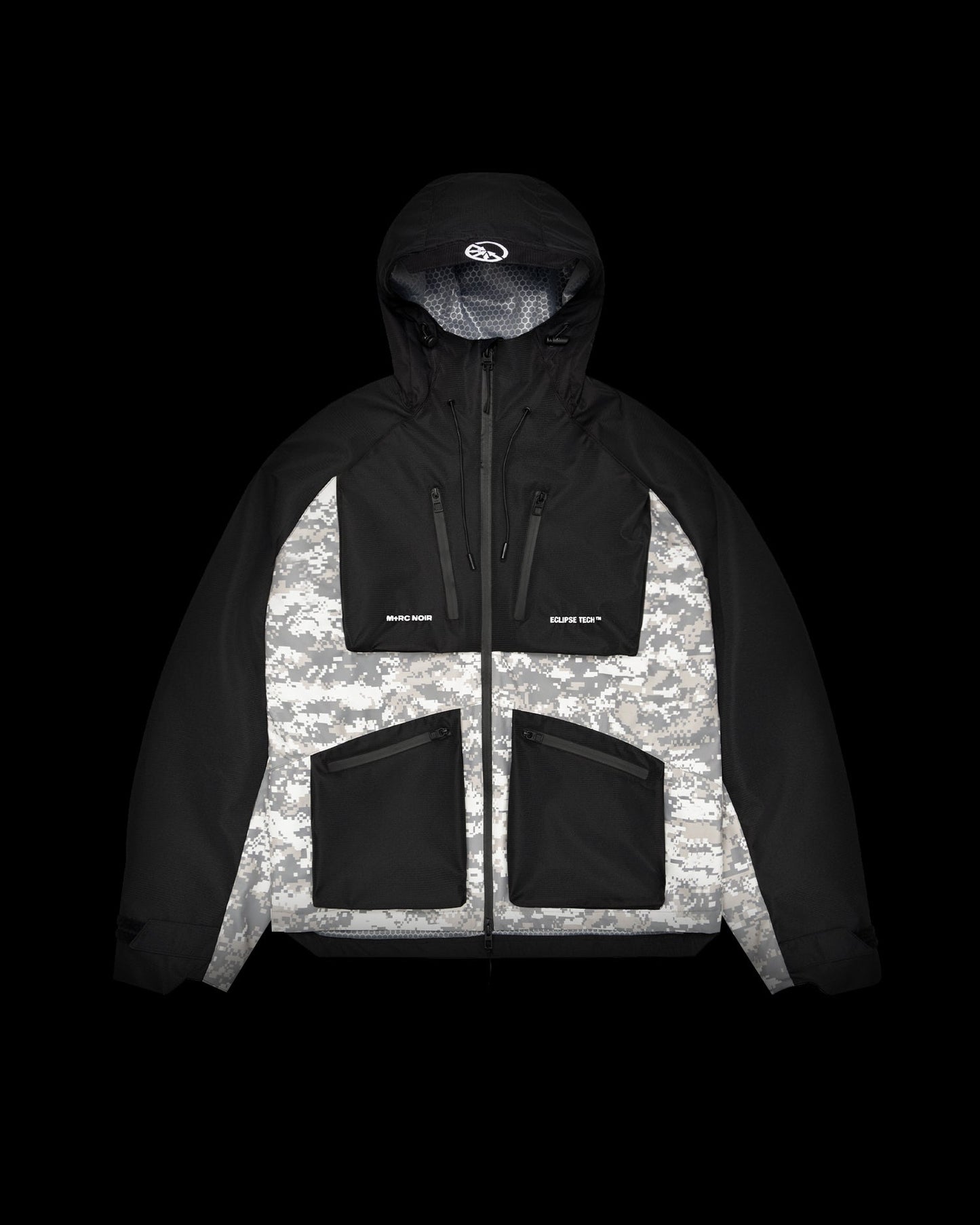 "God’s Complex" Snow Digit Camo Black Jacket - mrcnoir