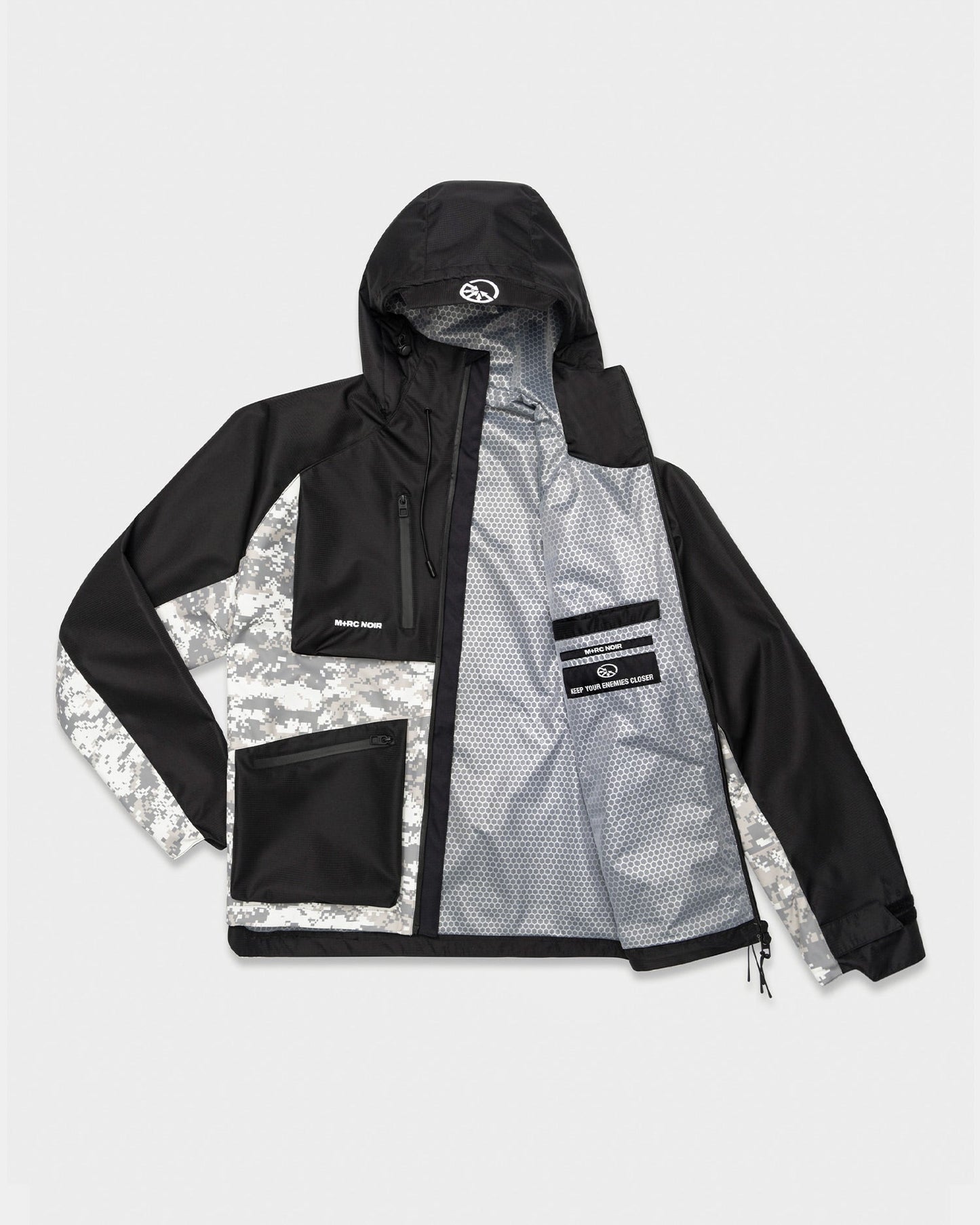 "God’s Complex" Snow Digit Camo Black Jacket - mrcnoir