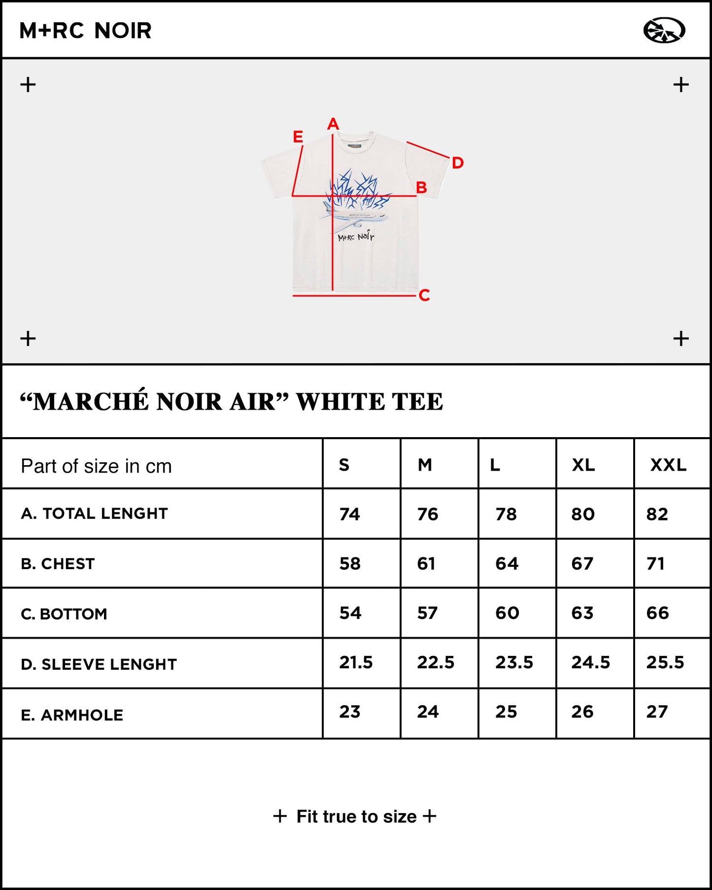 "Marché Noir Air" White Tee - mrcnoir