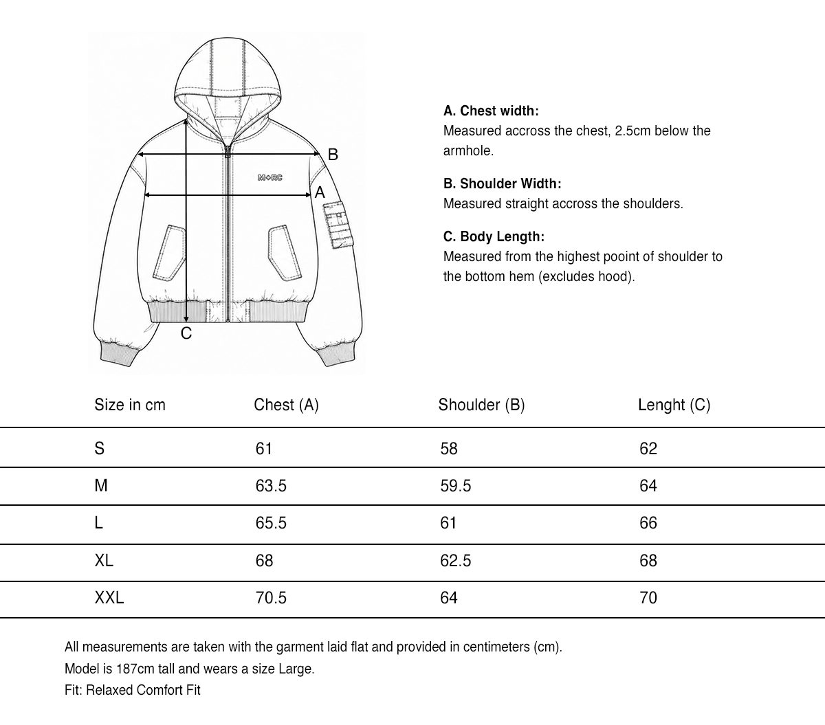'Washed' Corduroy Jacket size guide