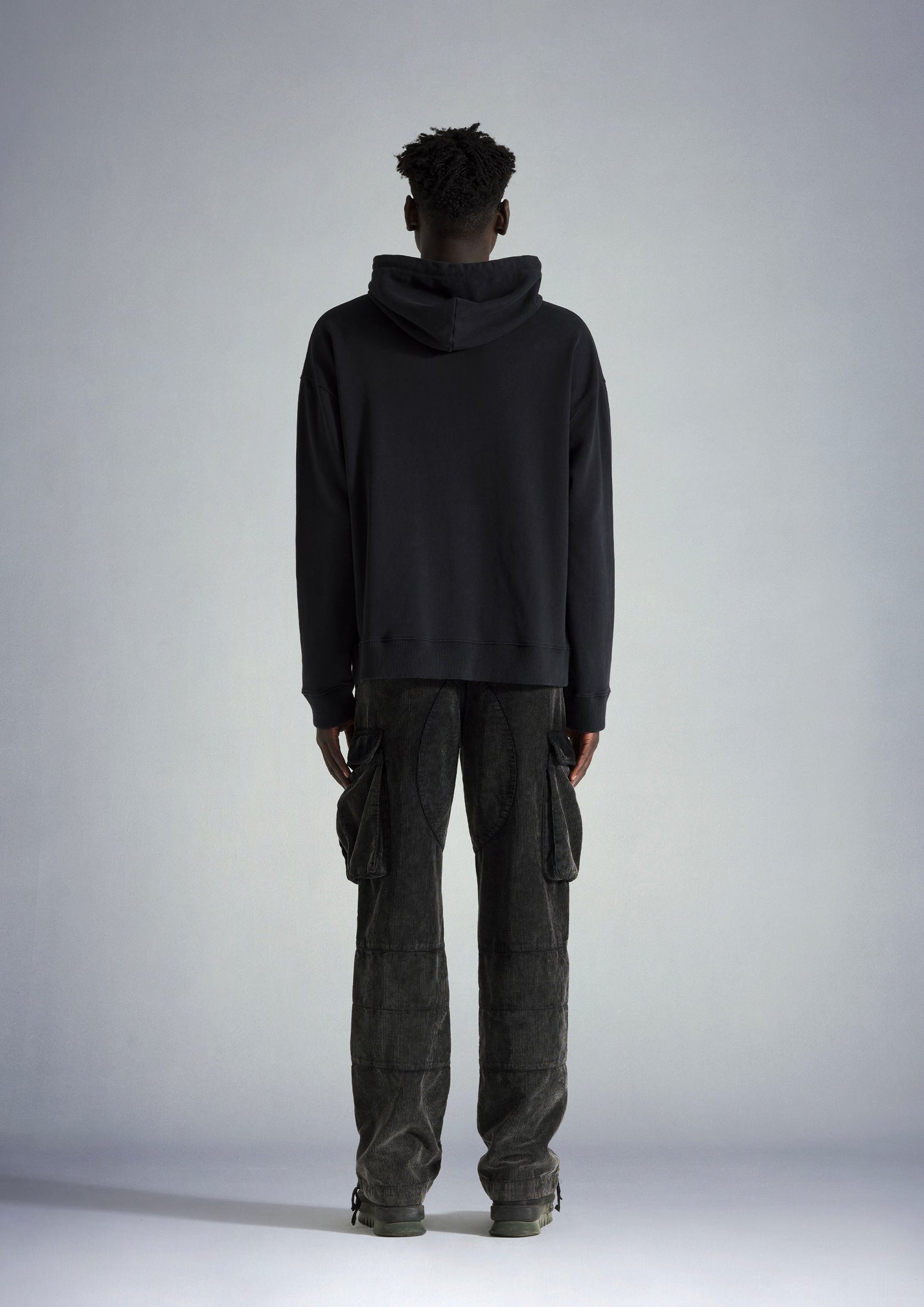 Distressed embroidery black hoodie - mrcnoir