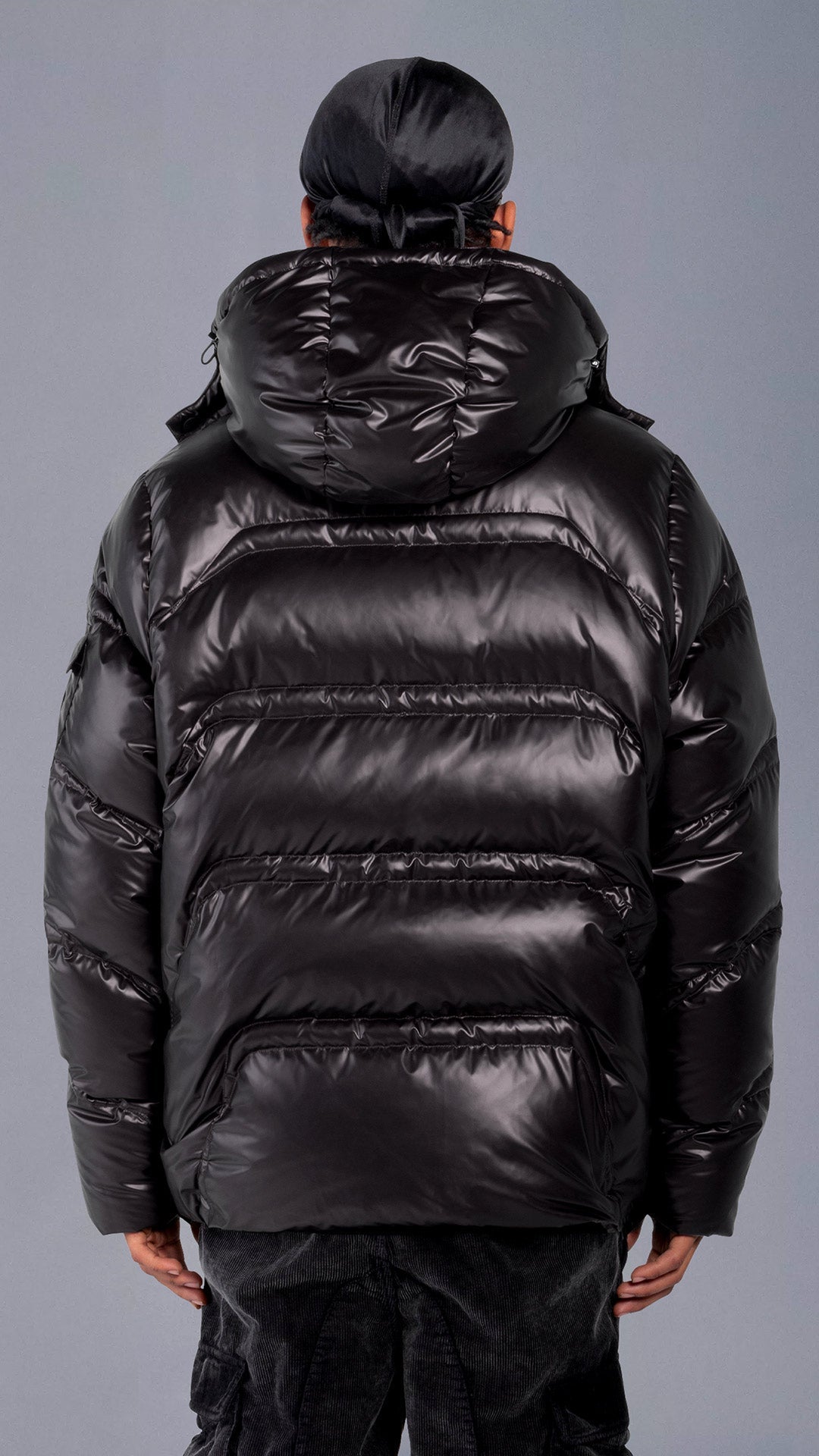 Wavy Black Down Jacket - mrcnoir