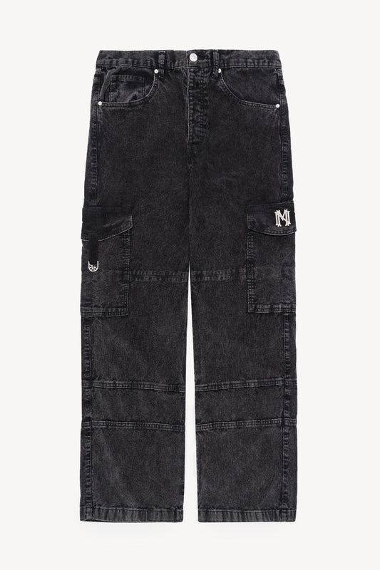 'Styx' Corduroy Black Cargo Pant