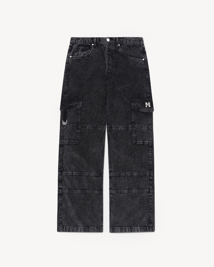 'Styx' Corduroy Black Cargo Pant