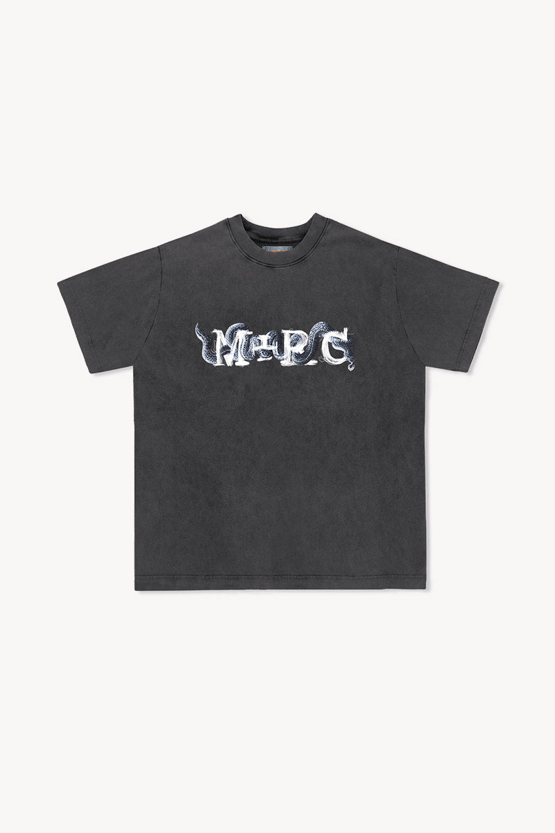'Genesis' Black Vintage Washed Tee