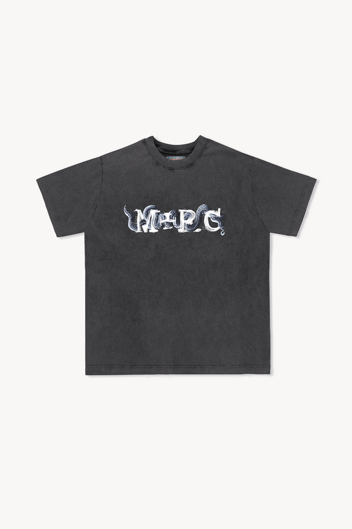 'Genesis' Black Vintage Washed Tee