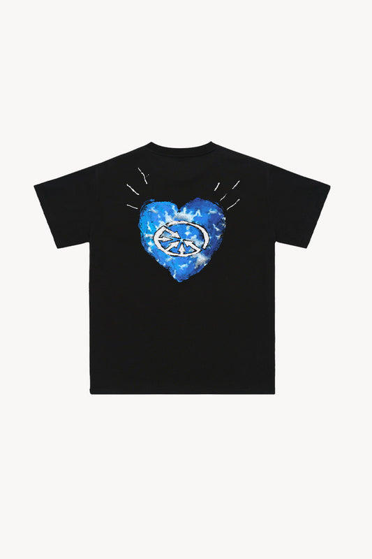 Cloudy Heart Black Tee