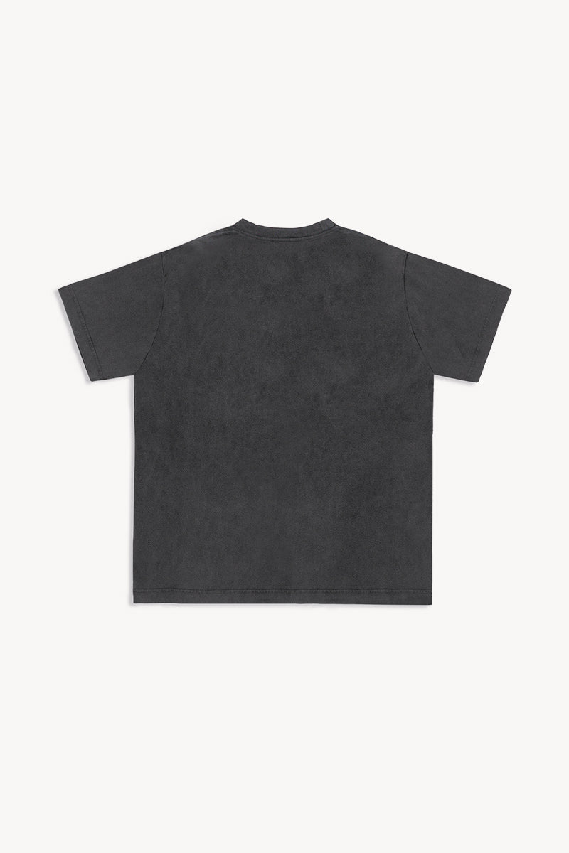'Genesis' Black Vintage Washed Tee