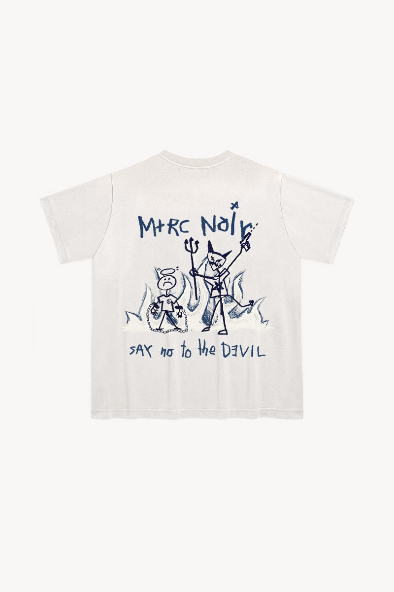 'Say No' White Tee