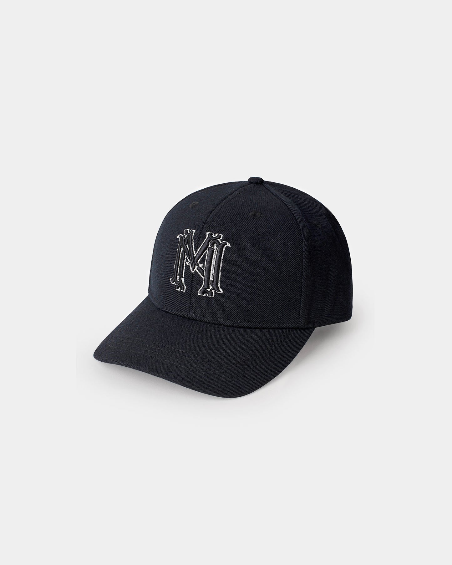 Classic pure wool twill black blazon hat logo