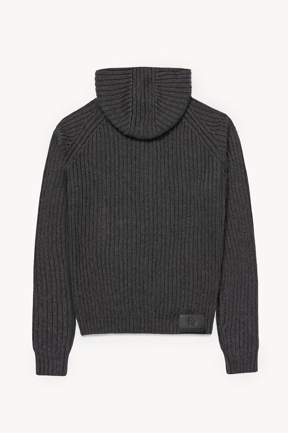 'Cardigan à Capuche en Coton Longue Fibre' Gris