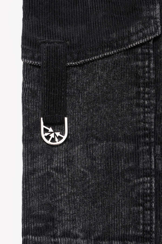 'Styx' Corduroy Black Cargo Pant