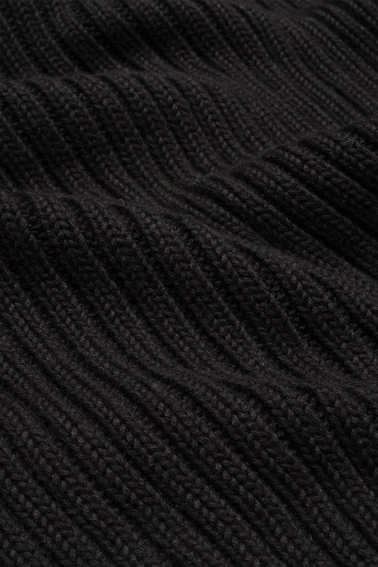 'Long Staple Cotton Hooded Cardigan' Black