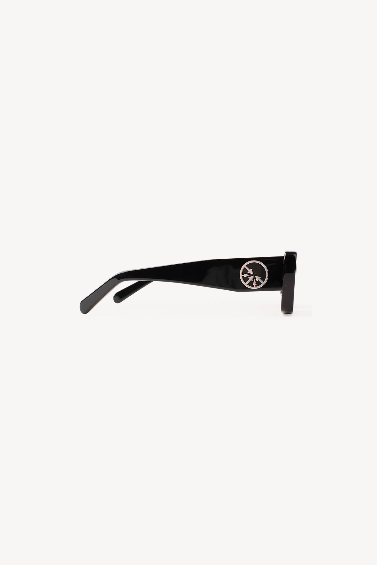 Lunettes de Soleil "MOB" Cercle Argenté Noires