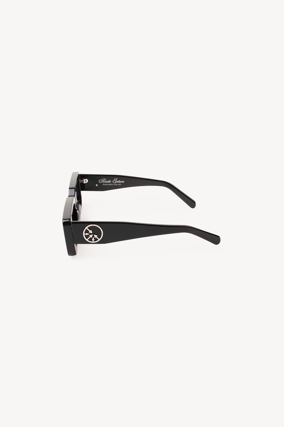 Lunettes de Soleil "MOB" Cercle Argenté Noires