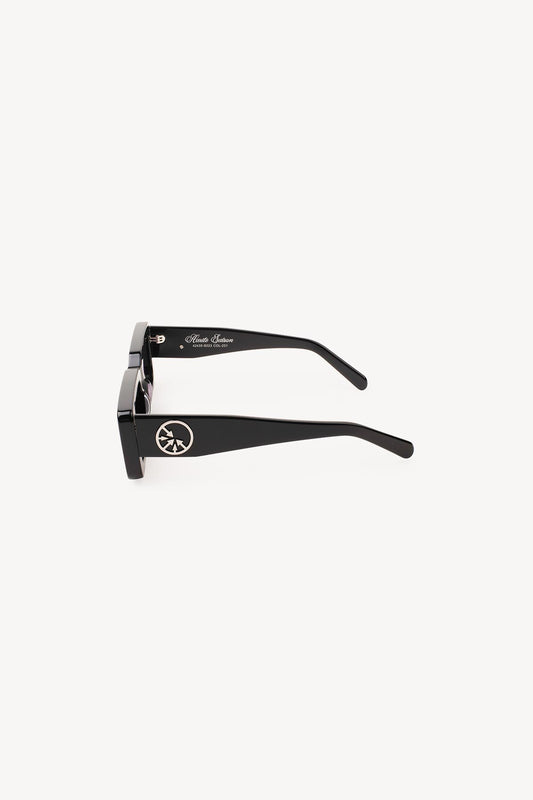 "MOB" Silver Circle Black sunglasses