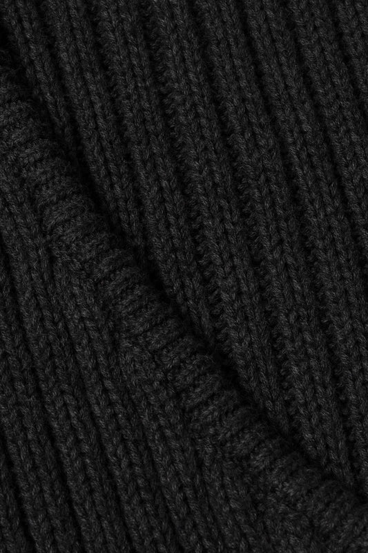 'Long Staple Cotton Hooded Cardigan' Black