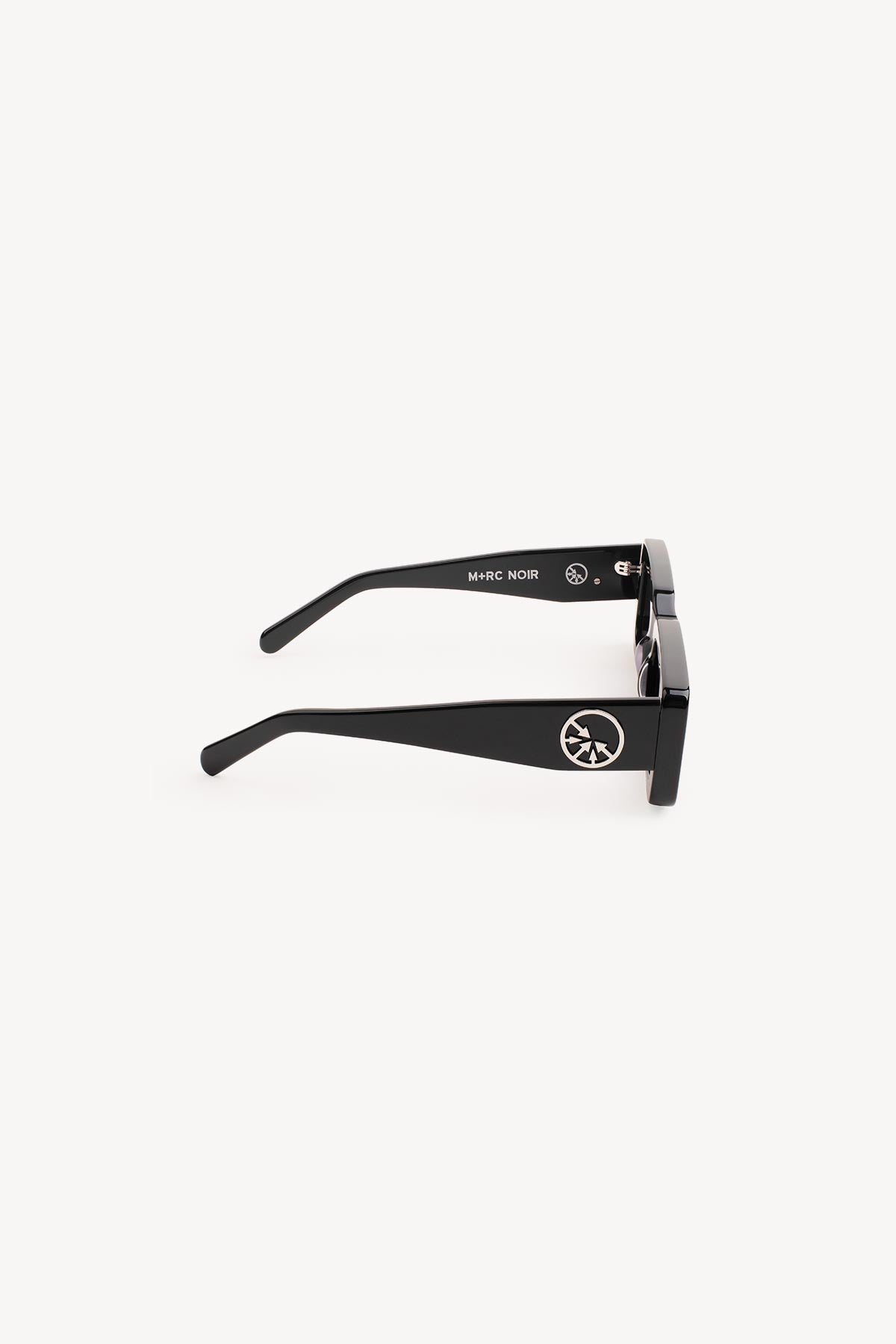 Lunettes de Soleil "MOB" Cercle Argenté Noires