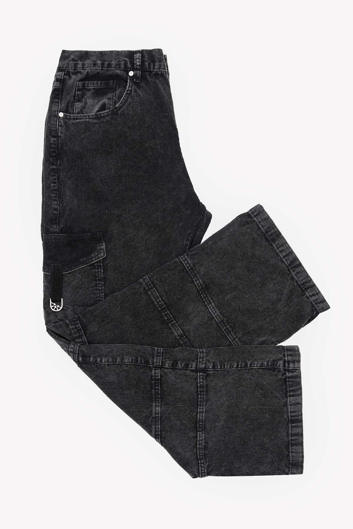 'Styx' Corduroy Black Cargo Pant
