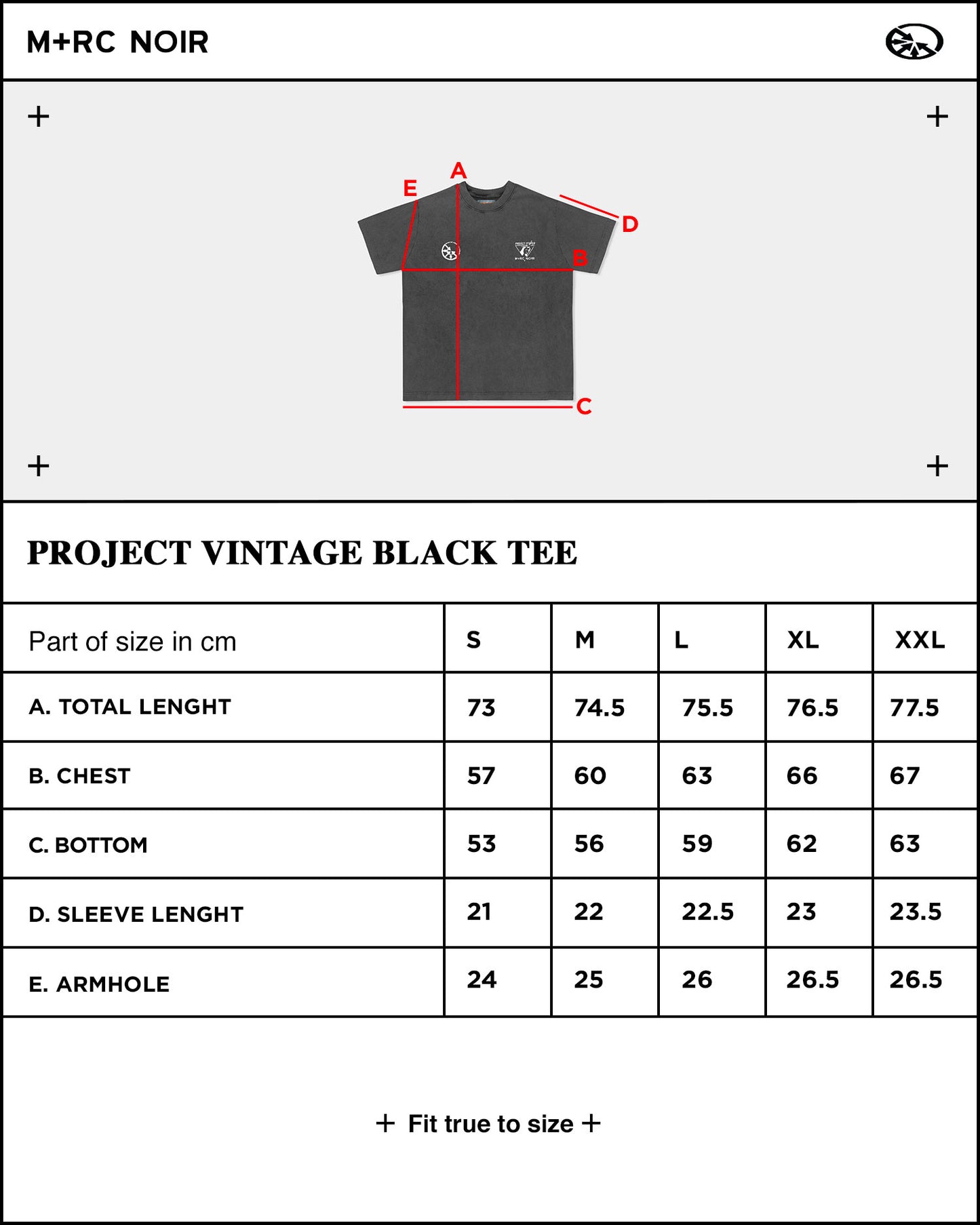 T-shirt "Project" noir vintage