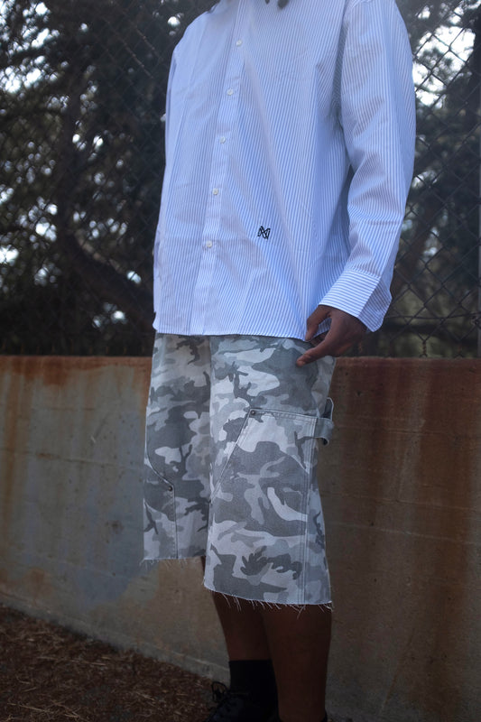 Pantalon cargo noir en velours côtelé Styx