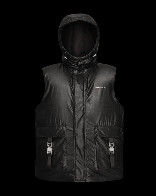 “Baby Alligator” Goose Down Black Vest - mrcnoir