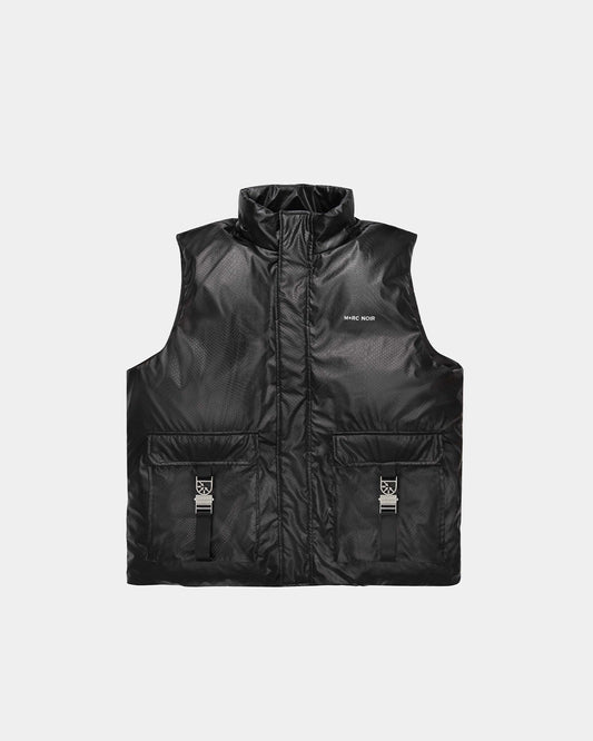 “Baby Alligator” Goose Down Black Vest - mrcnoir