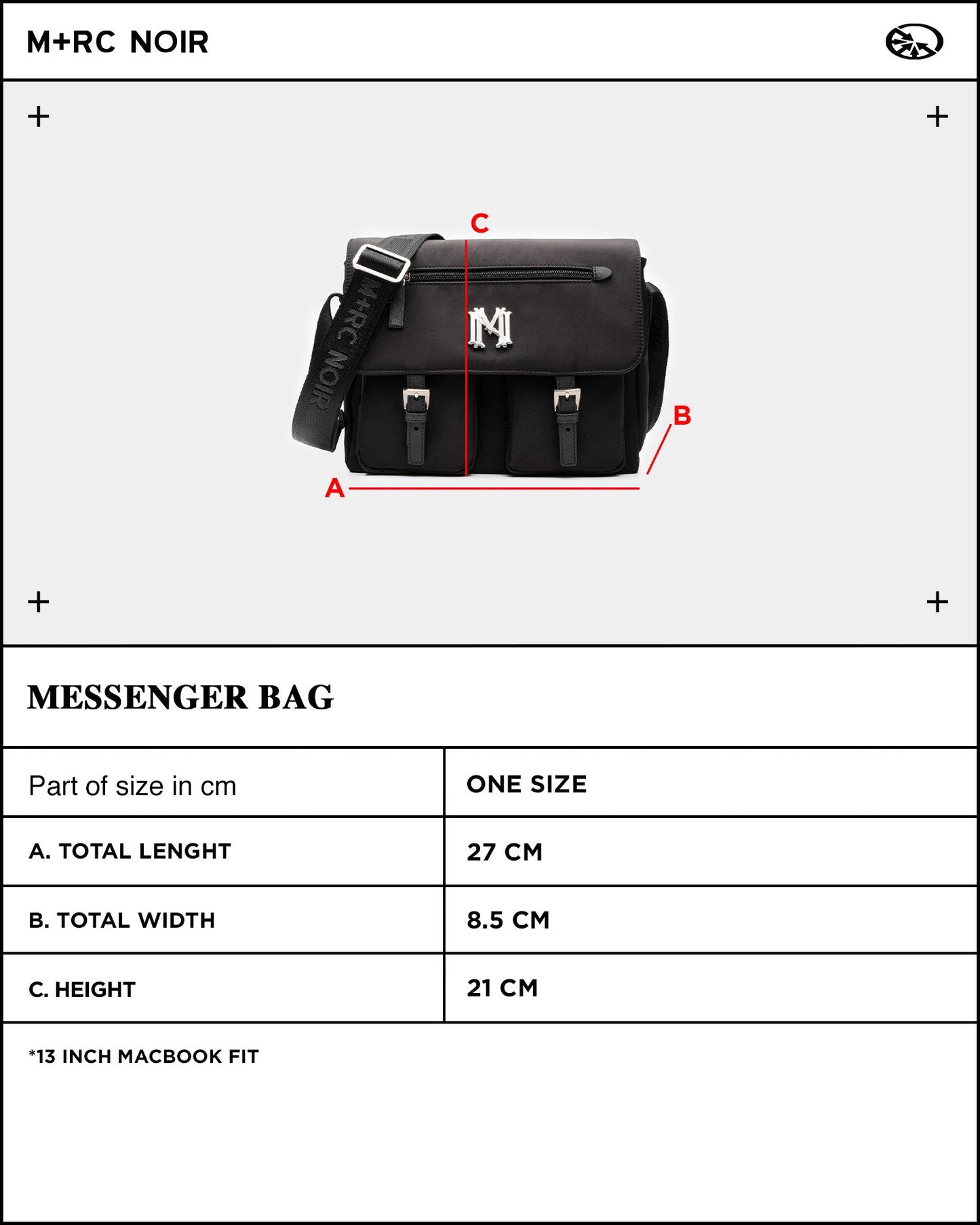 Blazon Messenger Black Bag - mrcnoir