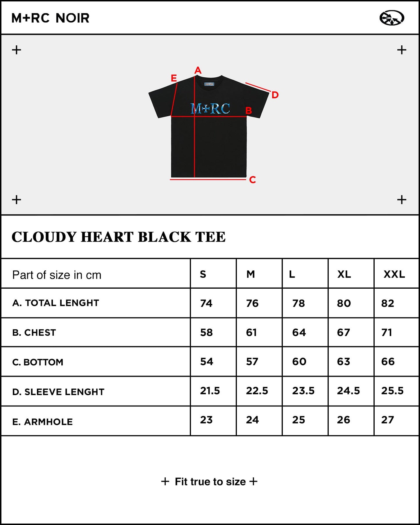 Cloudy Heart Black Tee - mrcnoir