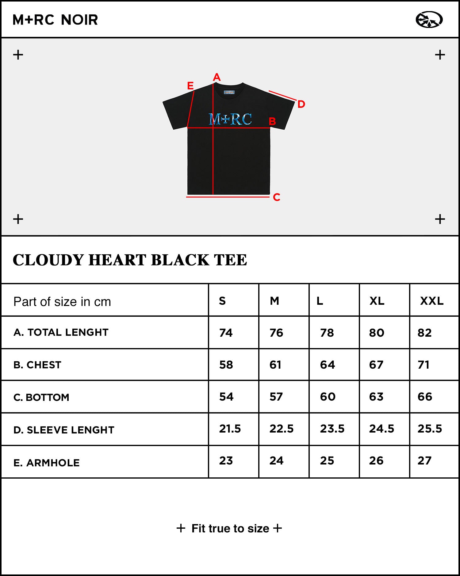 Cloudy Heart Black Tee - mrcnoir