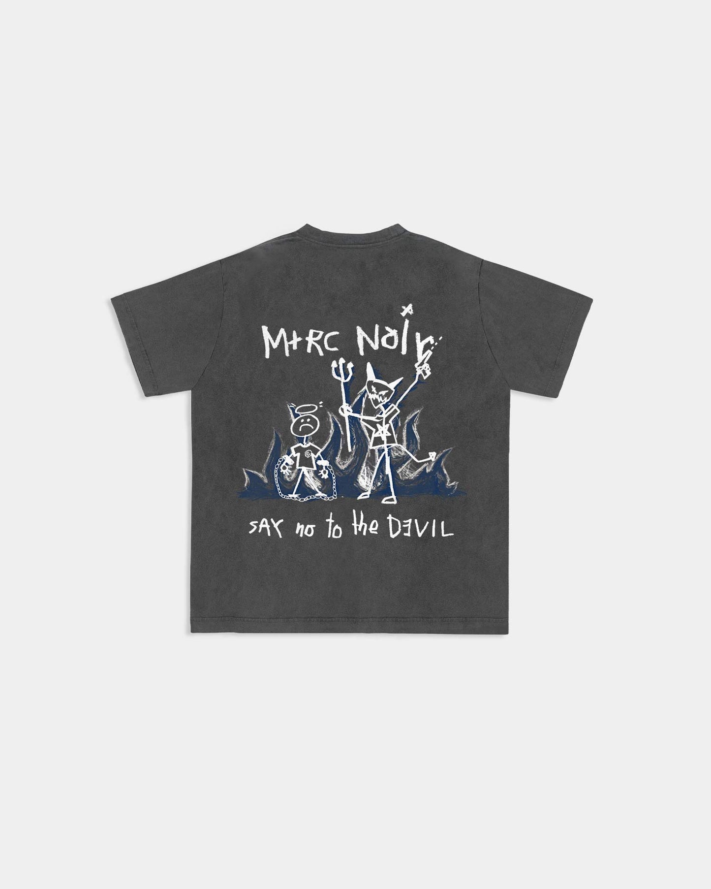 "Say No" Vintage Washed Black Tee - mrcnoir