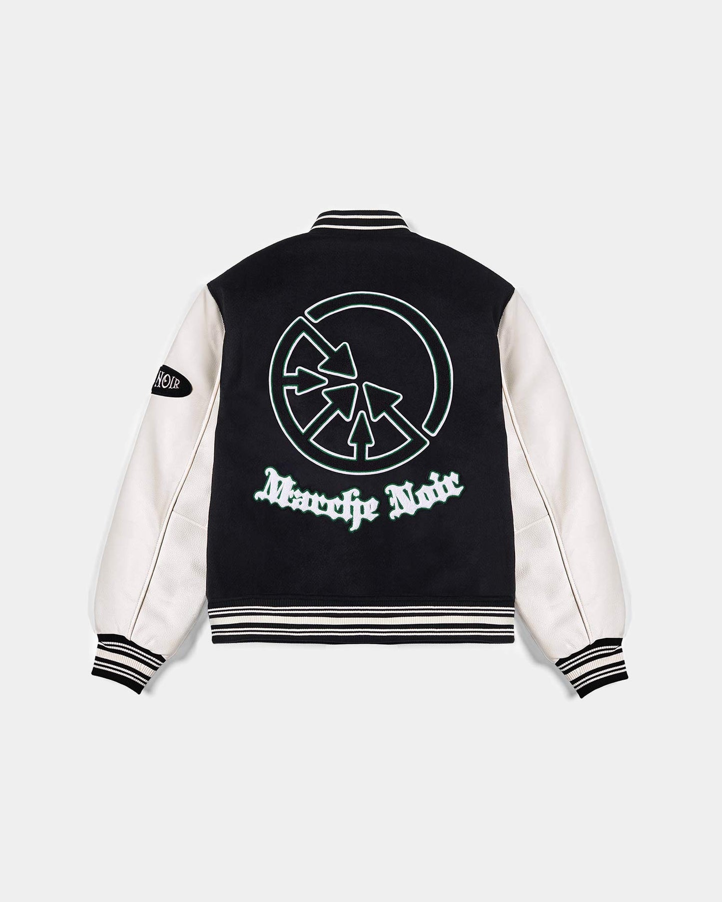 "Styx" Beige and Black Varsity Jacket - mrcnoir