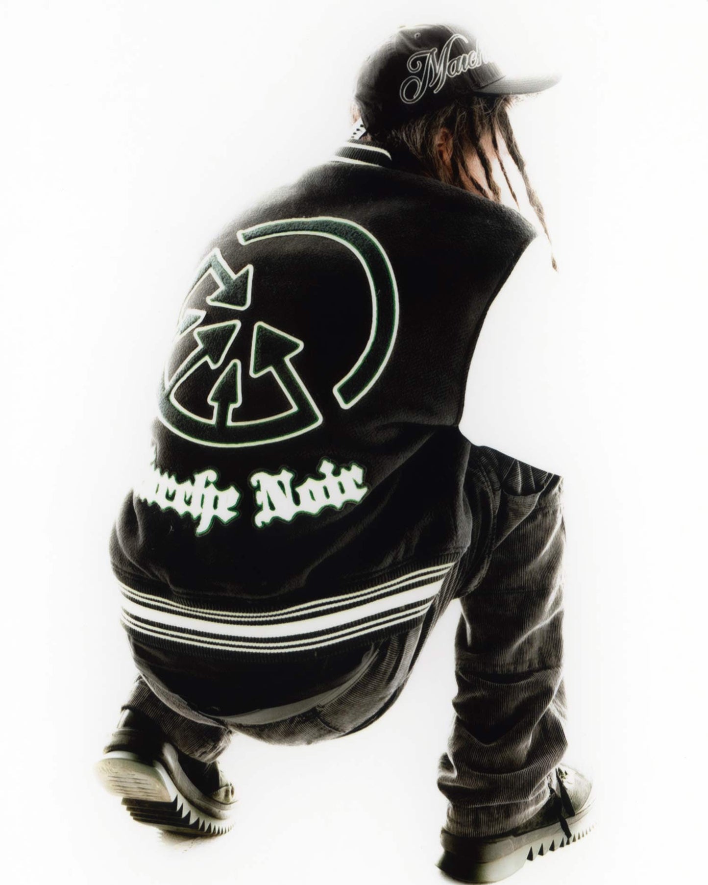 "Styx" Beige and Black Varsity Jacket - mrcnoir