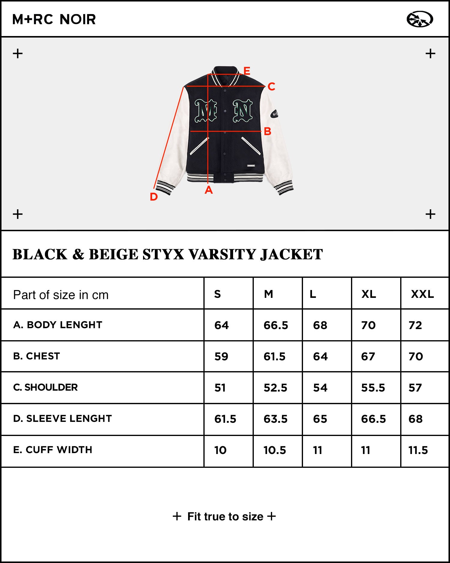 "Styx" Beige and Black Varsity Jacket - mrcnoir