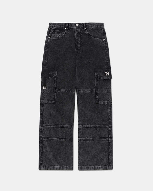 Styx Corduroy Black Cargo Pant - mrcnoir