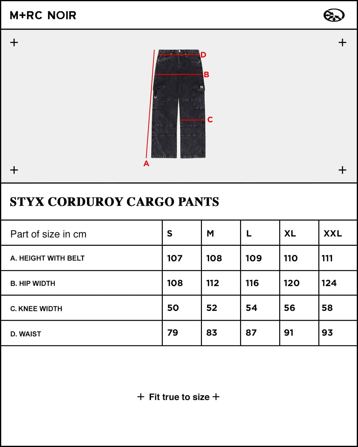 Styx Corduroy Black Cargo Pant - mrcnoir