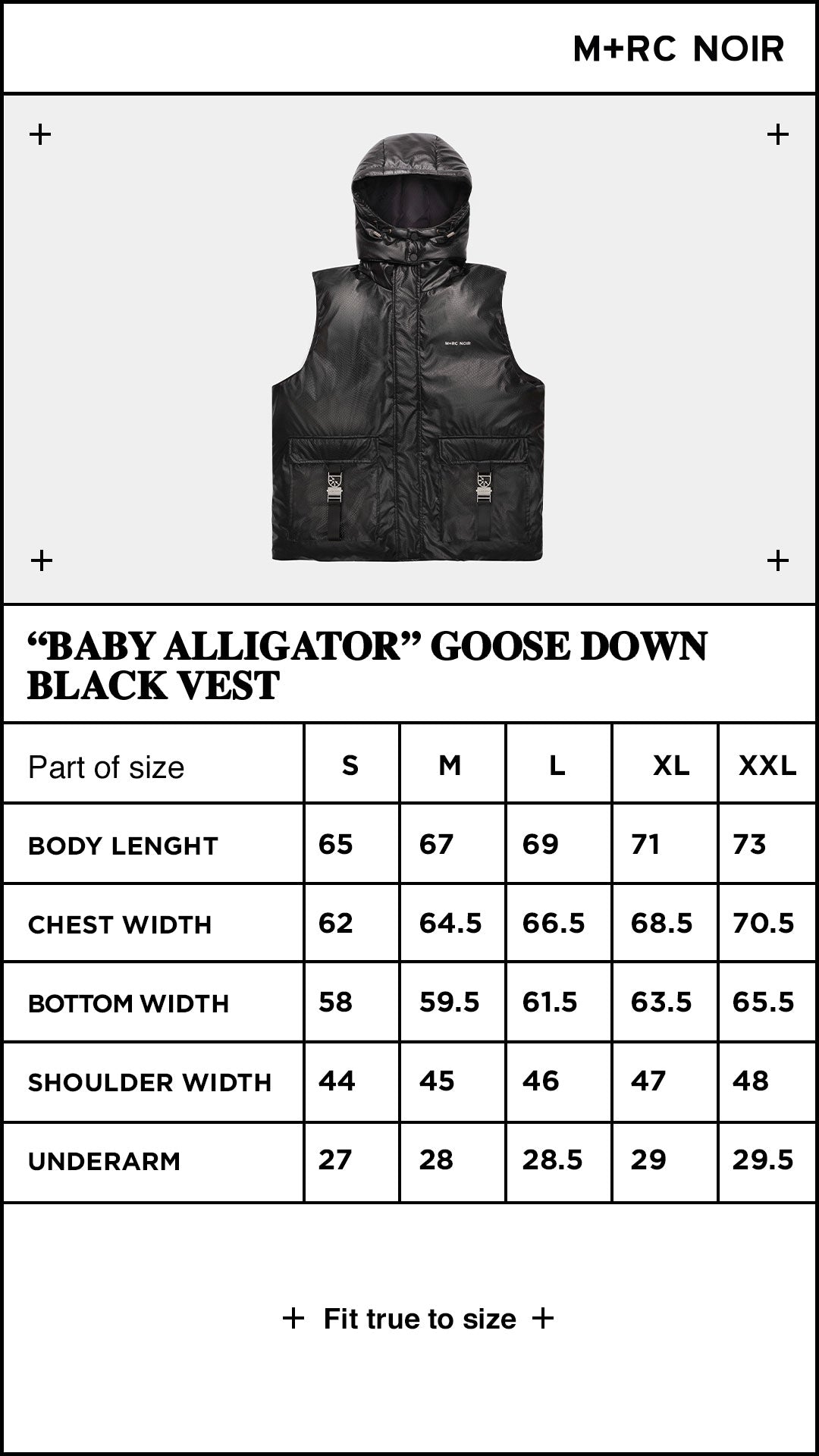 “Baby Alligator” Goose Down Black Vest - mrcnoir