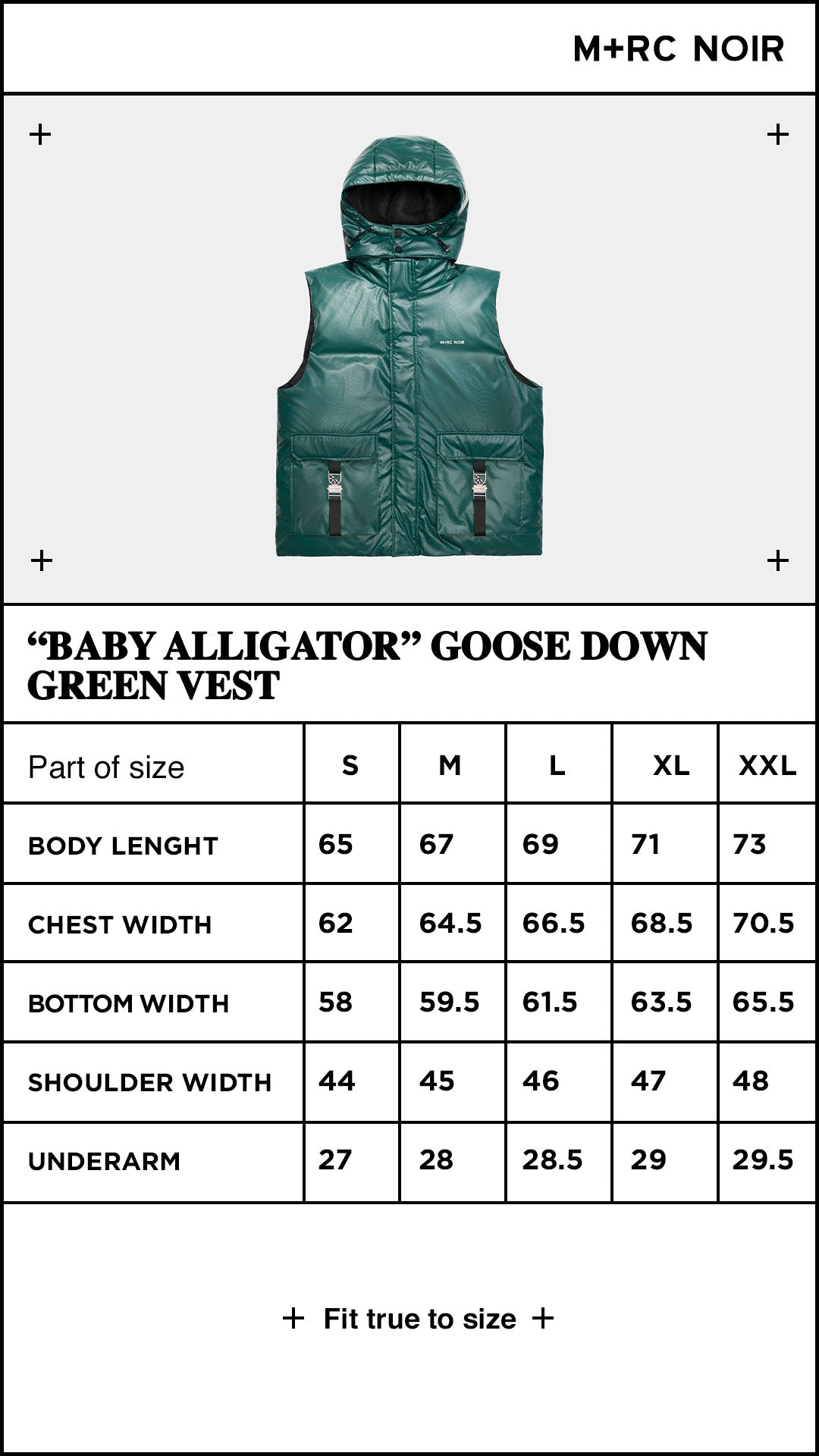 “Baby Alligator” Goose Down Green Vest - mrcnoir