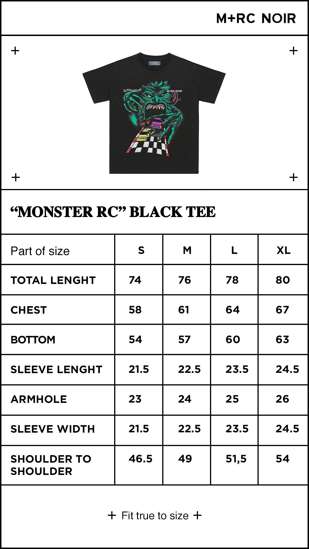 "Monster RC" Black tee - mrcnoir