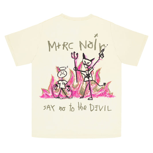 "SAY NO" BEIGE TEE - mrcnoir