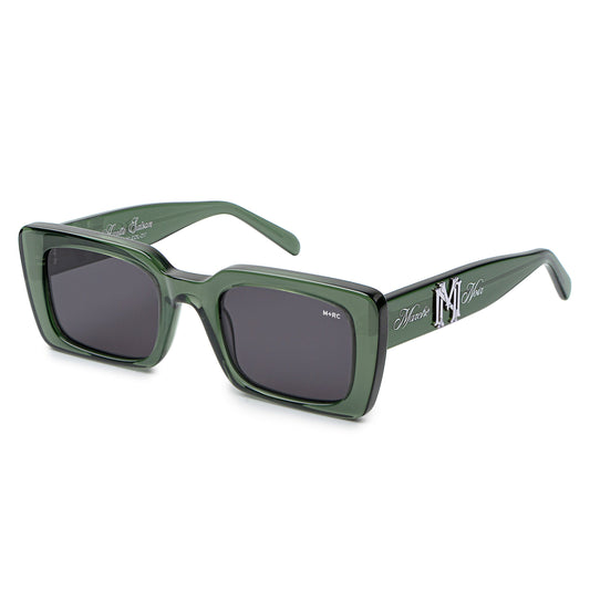 Script Blazon Green Sunglasses - mrcnoir