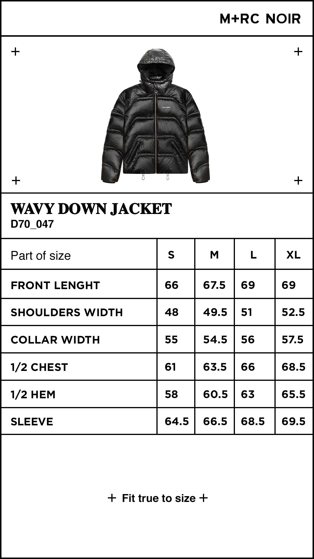 Wavy Black Down Jacket - mrcnoir